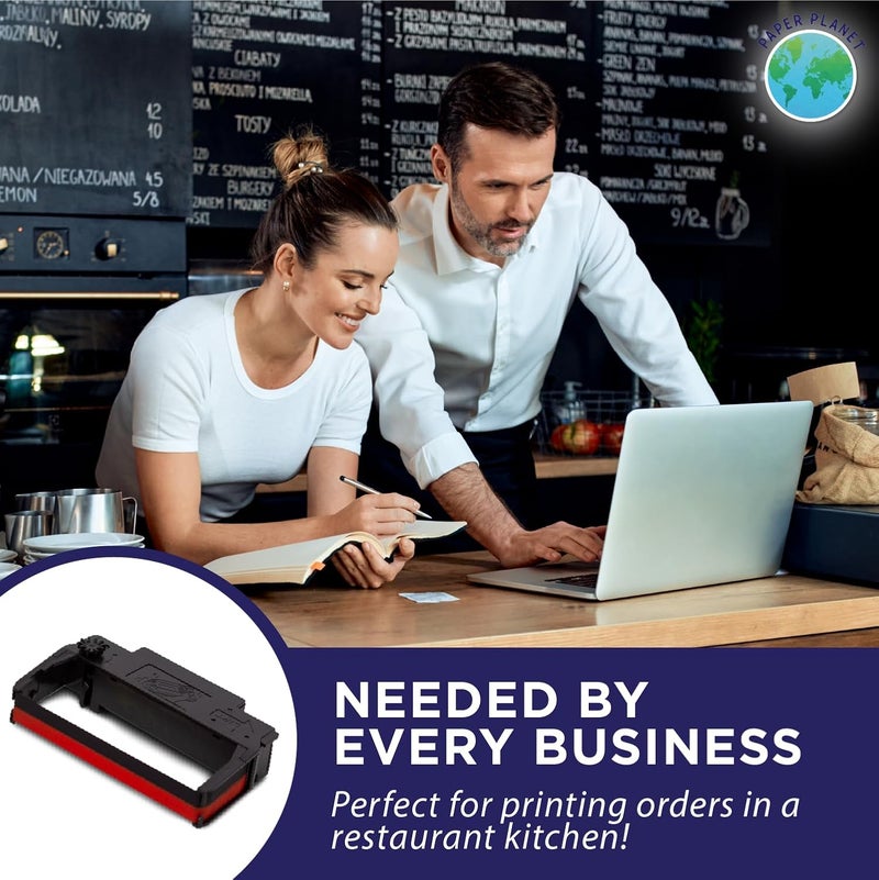 PaperPlanet Red and Black Ink Printer Ribbons for Toast Kitchen Printer by Paper Planet | 12 Ribbons | TKP300 SNBC BTP-M300 - Image 5